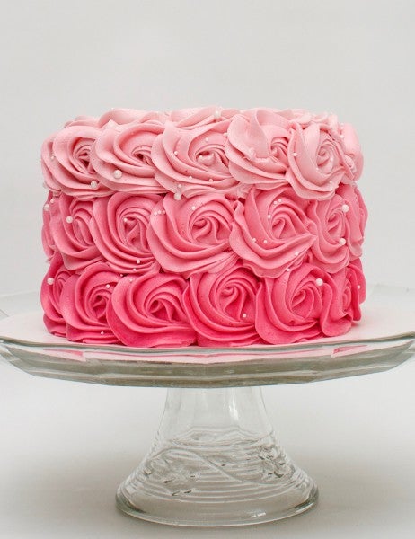 Elegant White Rosette Anniversary Cake